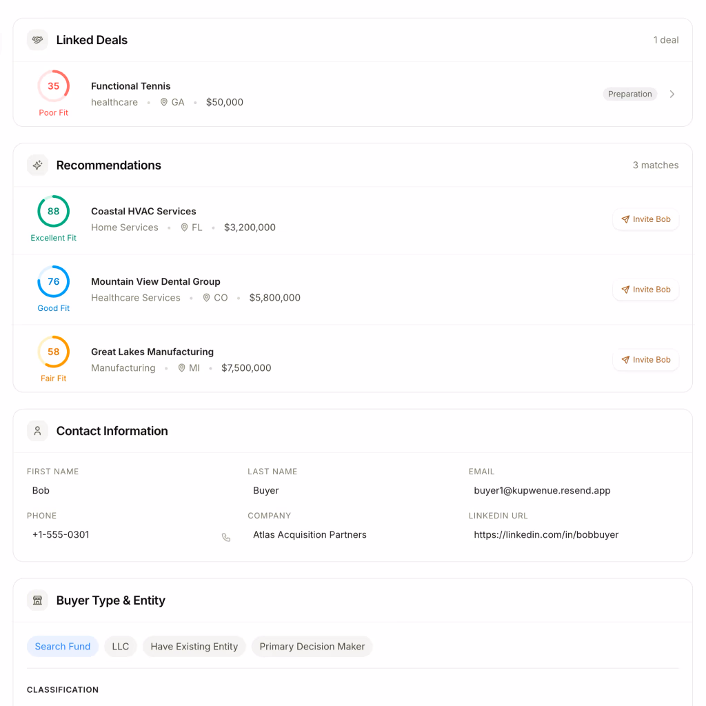 Aldrich buyer qualification interface