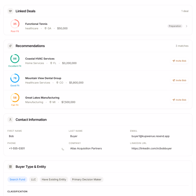 Aldrich buyer qualification interface