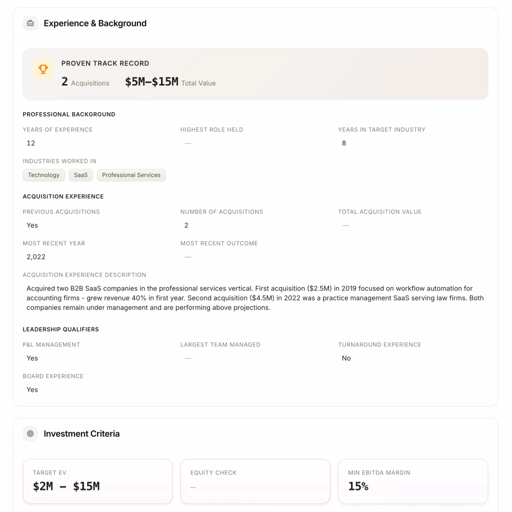 Qualification criteria configuration
