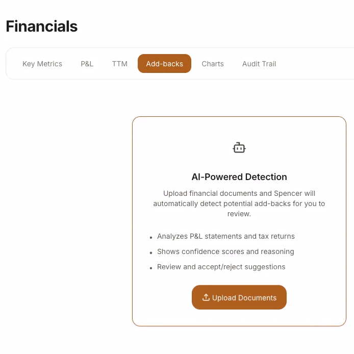 Add-back detection with confidence scoring